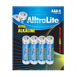 AAA Battery Pack of 4 AlltroLite Ultra Power Alkaline 1.5V LR03