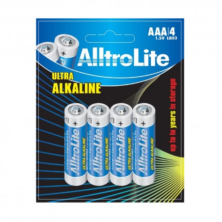AlltroLite Ultra Power Alkaline 1.5V LR03 AAA Battery Pack of 4