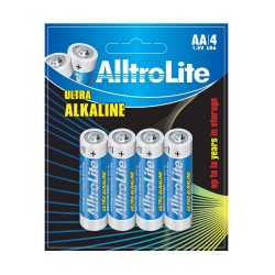 AA Battery Pack of 4 AlltroLite Ultra Power Alkaline 1.5V LR6